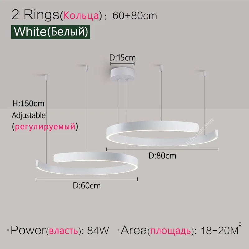 Ceiling chandelier Pendant light Chandeliers for dining room LED Bedroom living room nordic home decor Modern Round ring lamps - Antland Marketplace