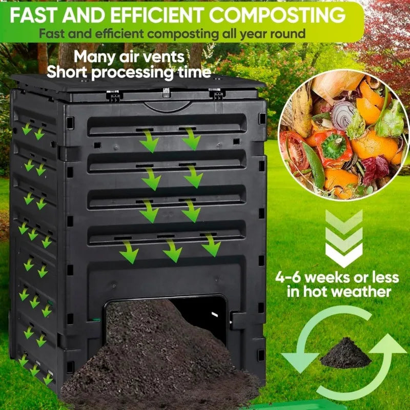 Large 120 Gallon BPA Free Garden Compost Bin Easy Assembly - Antland Marketplace