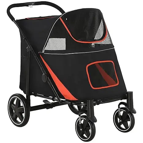 Dog Stroller For Large Medium And Small Dogs Up To 66 Lbs One Click Foldable With Storage