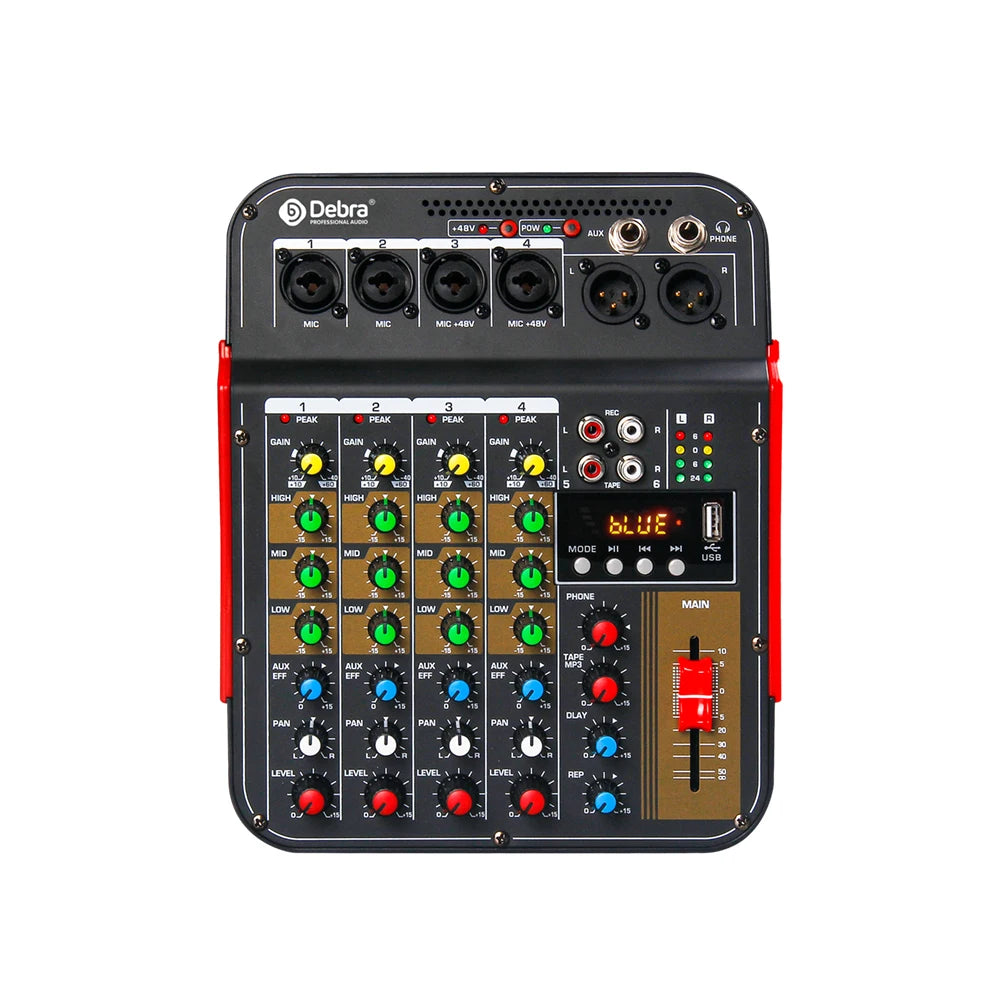 DM4 6 Channel Audio Mixer with Bluetooth and USB Recording