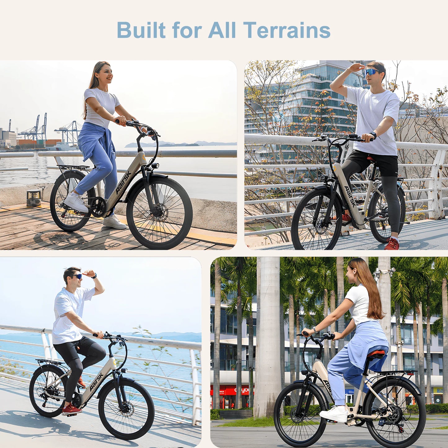 750W Electric Bike 24 Inch Wheel Dual Disc Brakes 7 Speed For Adults