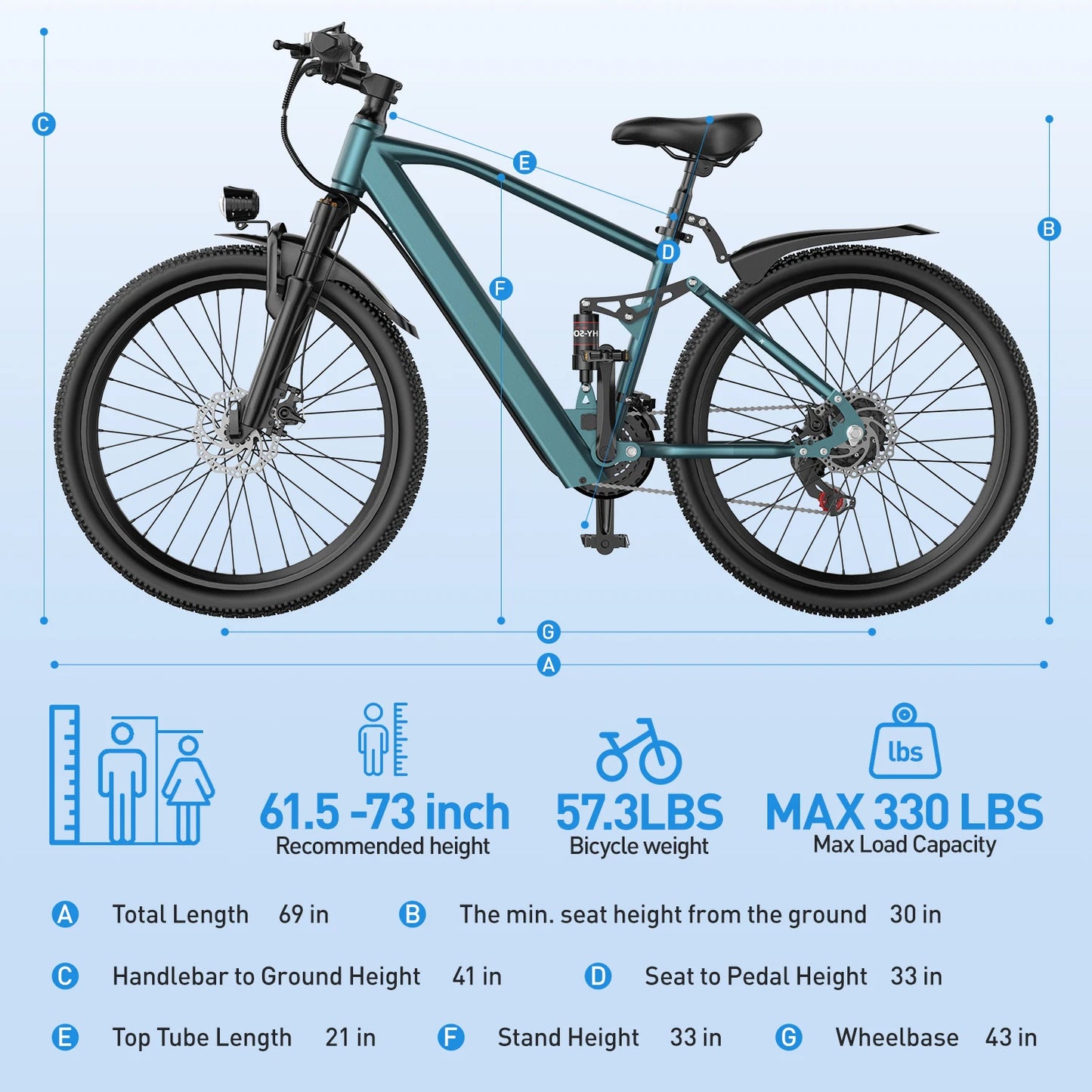 Adults Electric Mountain Bike 26 Inch 600W Peak Ebike 36V Battery