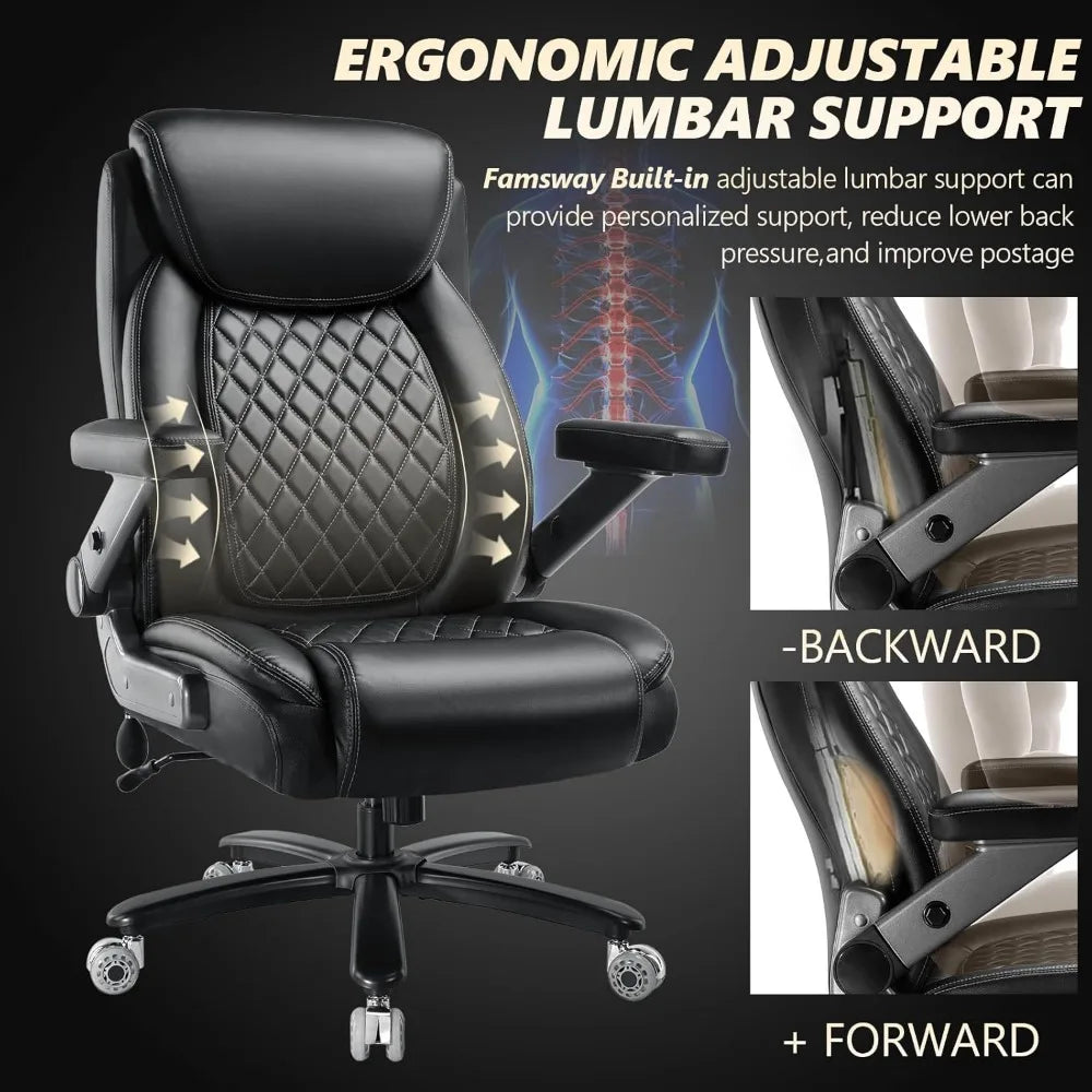 Large Heavy Duty Big and Tall Office Chair with 5D Arms - Antland Marketplace