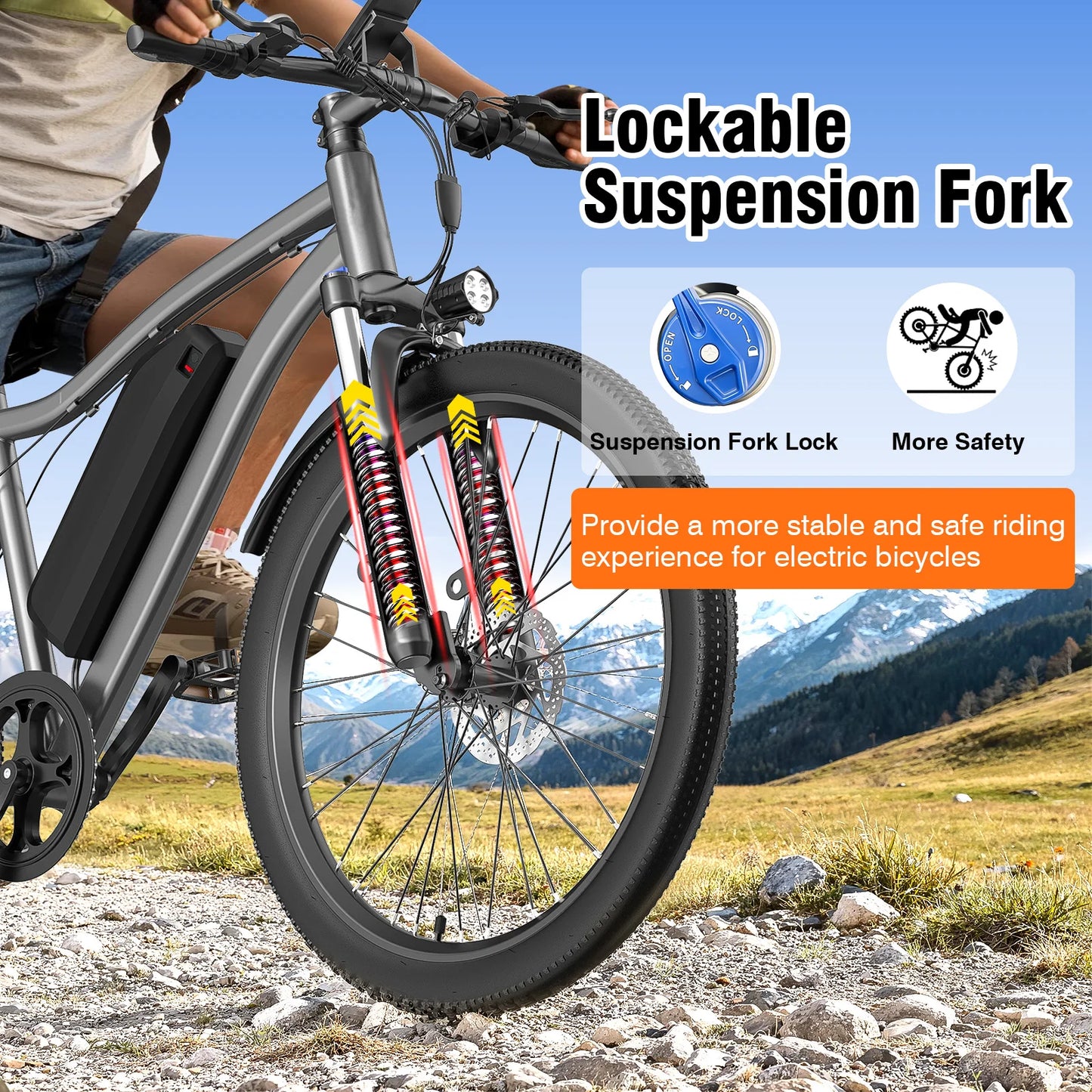 Terrosor 720W Electric Mountain Bike 26 Inch With Removable 36V Battery