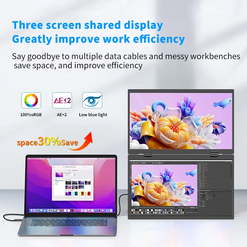 15.6 Inch Dual Portable Monitor Extender For Laptop