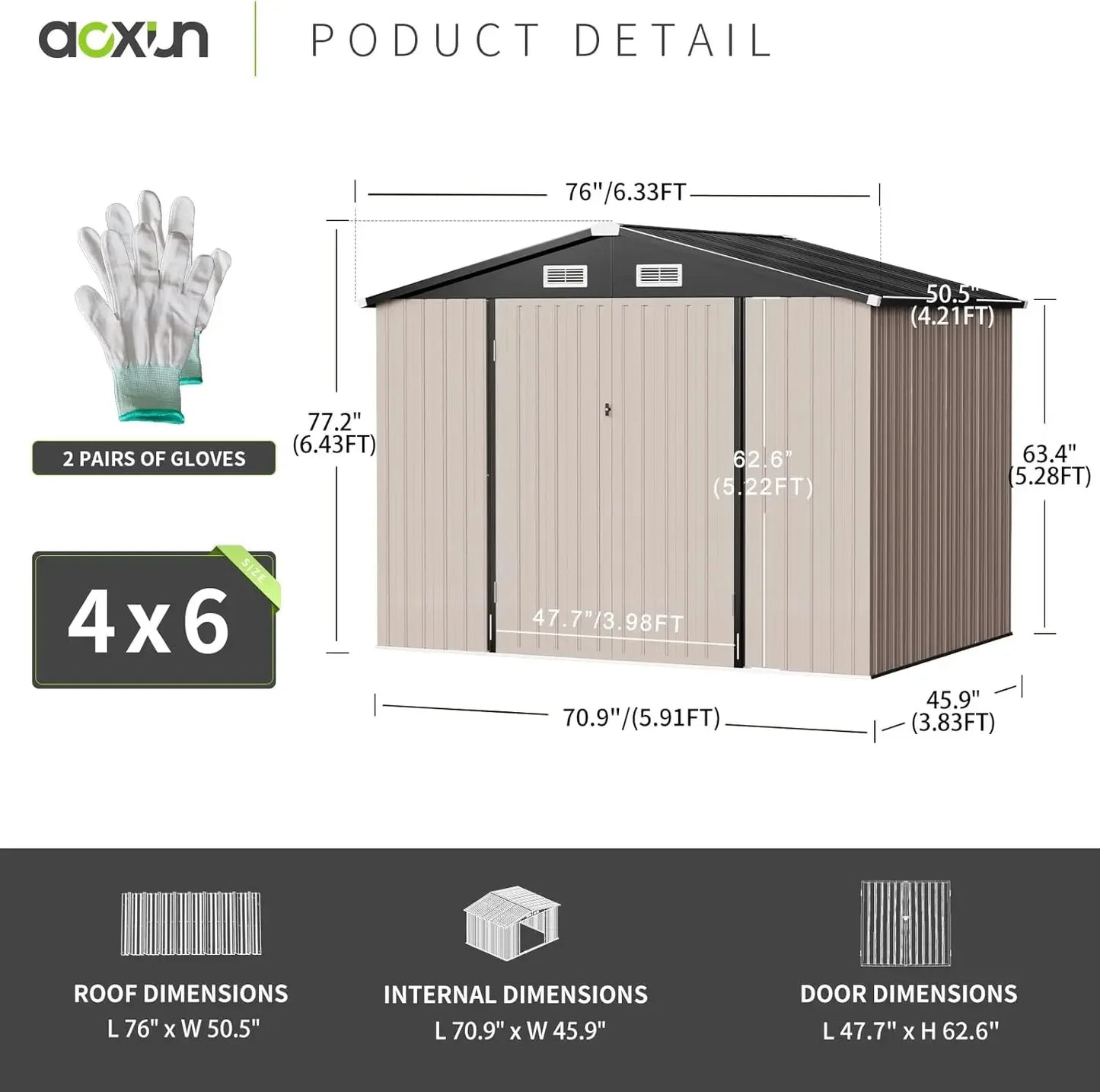 Hign Concerned Metal Storage Shed Galvanised Steel Lockable