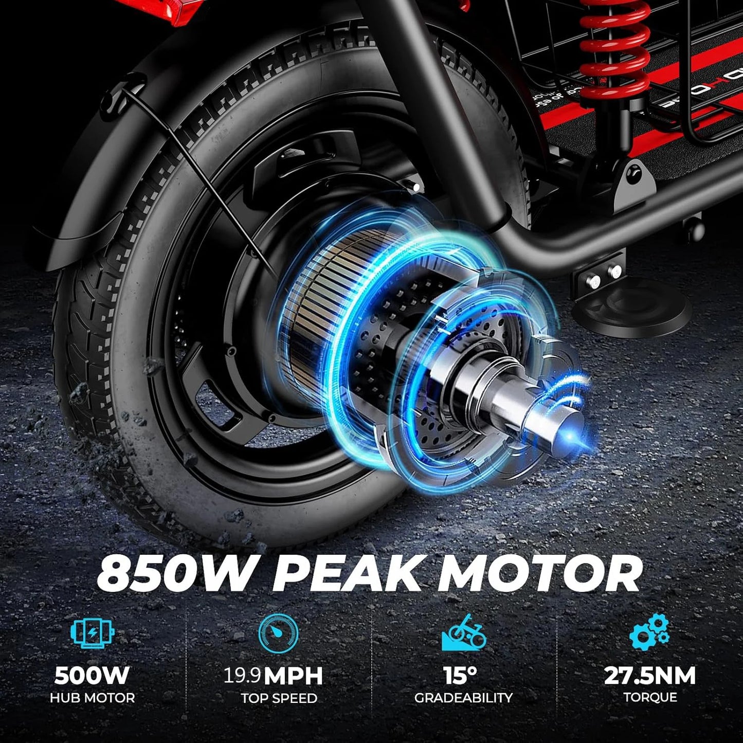 500W Peak Electric Scooter 14 Inch Wheel With Dual Brakes