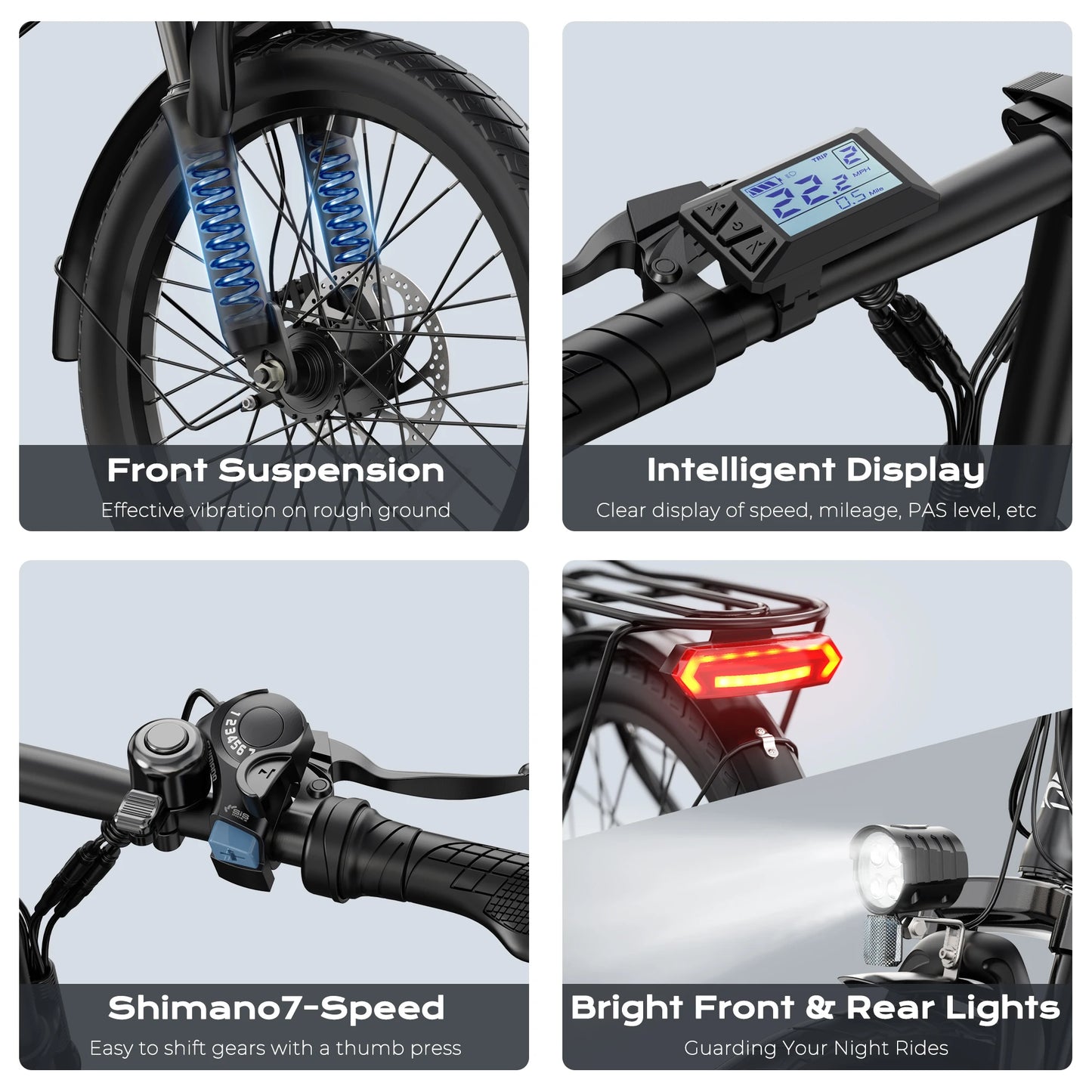 Airwest F20 Adult Electric Bike 750W Peak Motor 20 Inch Tires