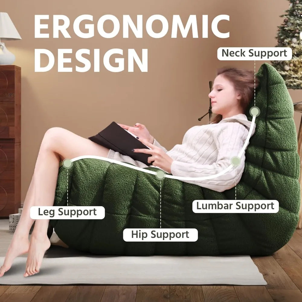 Fireside Bean Bag Chair Large With High Resilience Foam