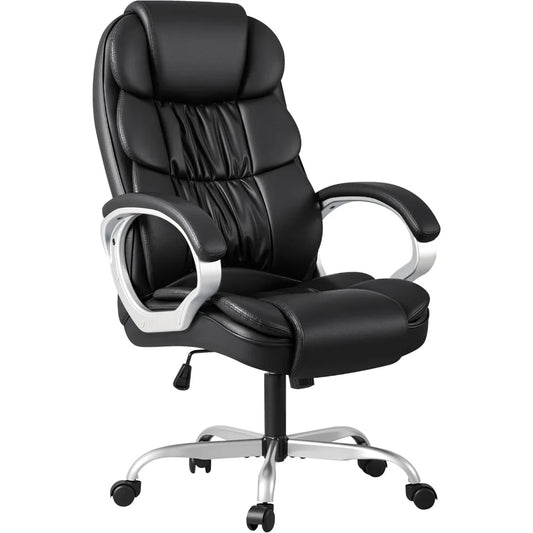 High Back Adjustable PU Leather Office Chair for Comfort - Antland Marketplace