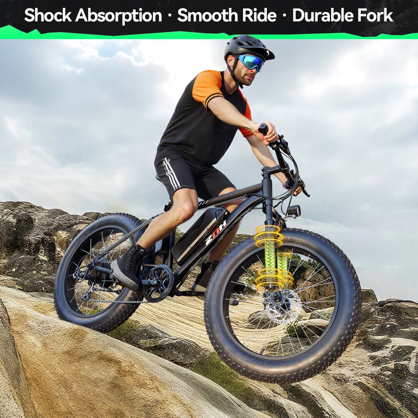 ZNH 1000W Fat Tire Electric Bike 48V 26MPH 50 Mile Range 1 Year Warranty