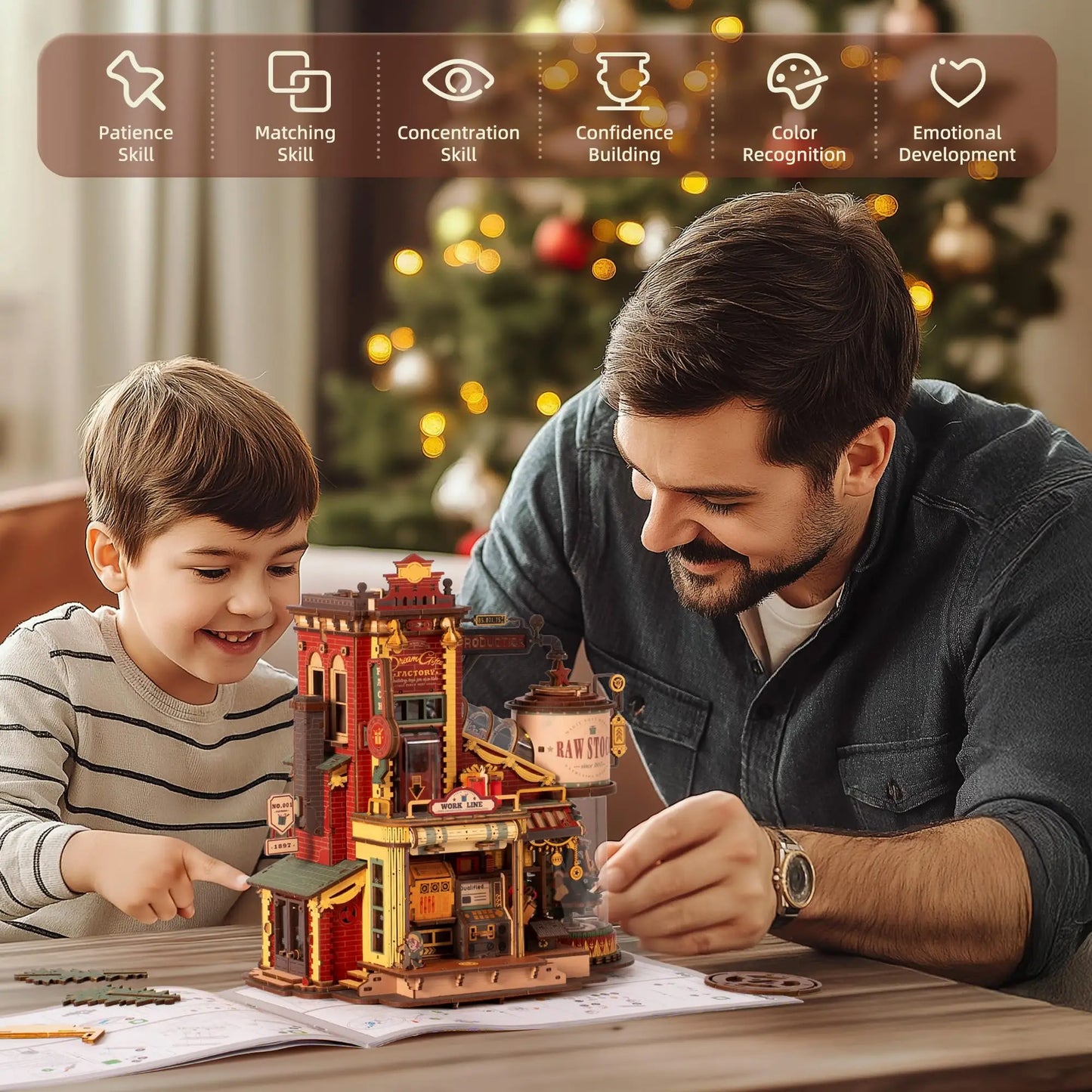 Robotime Dream Gift Factory 3D Wooden Puzzle Music Box