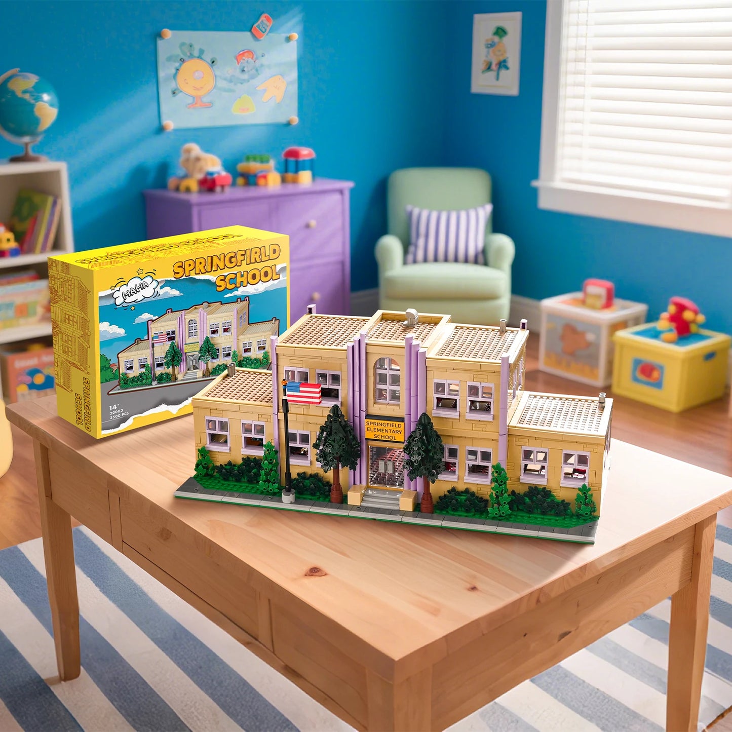 Springfield Elementary Blocks Street View Set 8 Figures