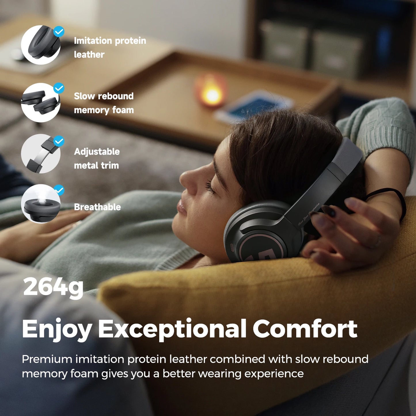 SoundPEATS Space Wireless Headphones with Noise Cancelling - Antland Marketplace