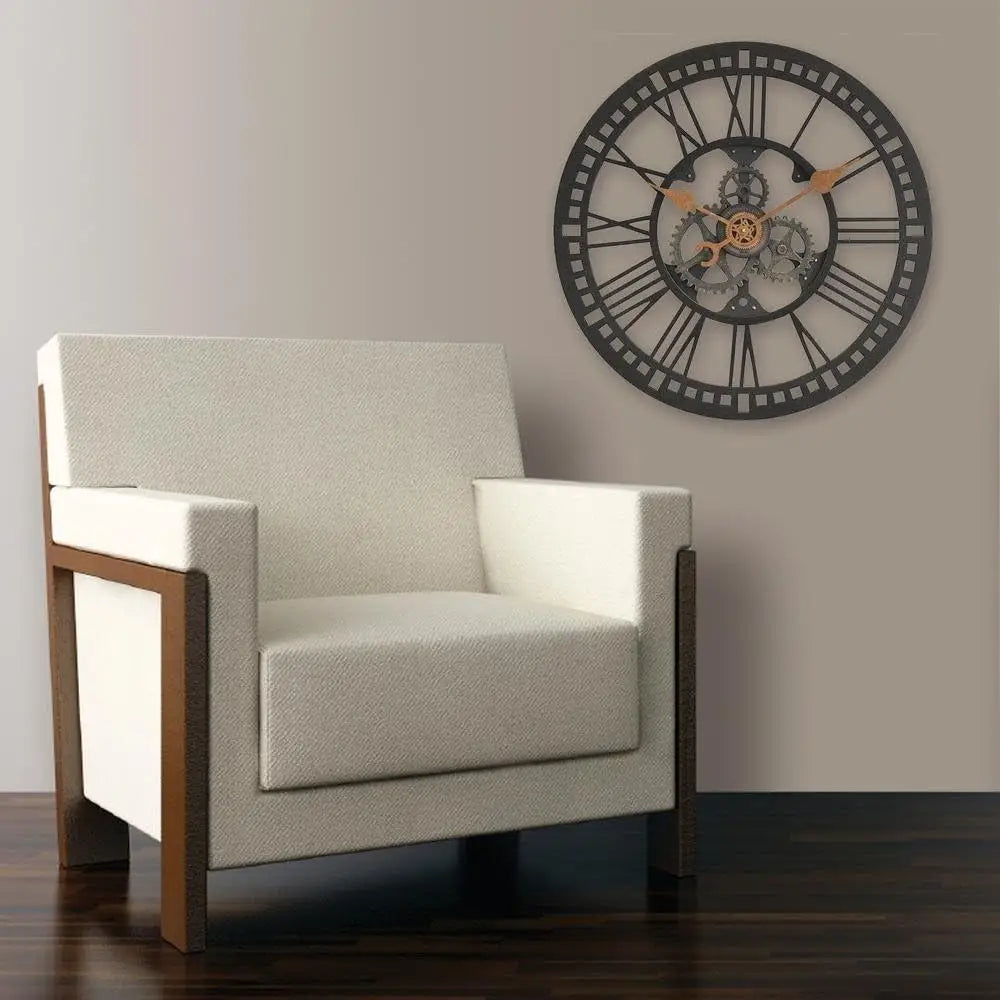 Industrial Round Analog Wall Clock Quartz Battery Operated