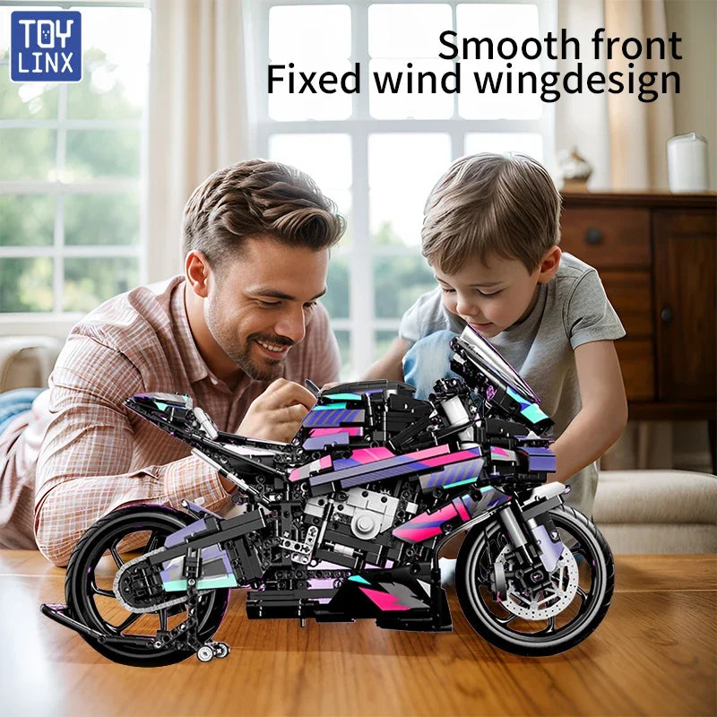 Bbox 1920 Piece Large ABS Motorcycle Building Block Model For Collectors Desktop Decor And Stress Relief