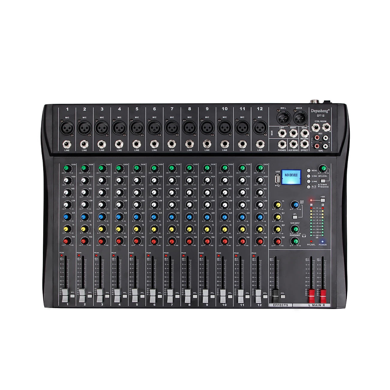 Depusheng DT12 Channel Bluetooth Audio Mixer for PC DJ
