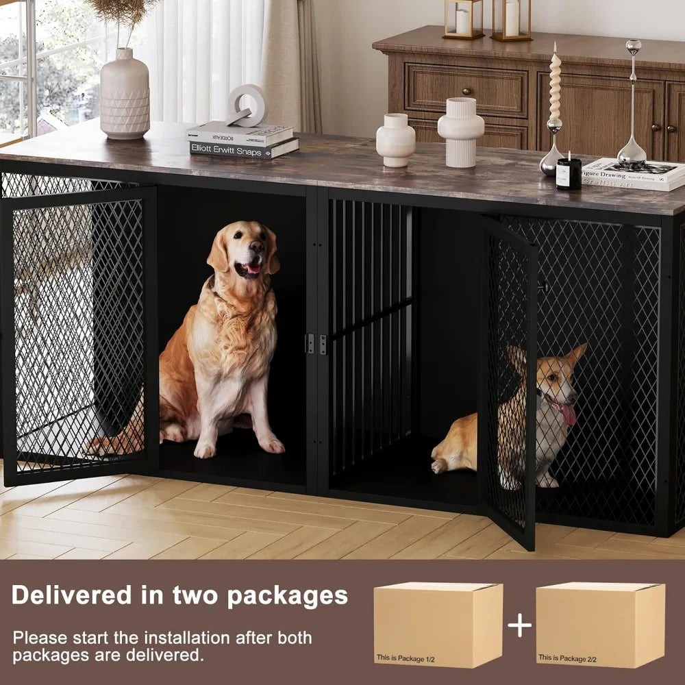Indoor Double Dog Kennel Furniture For Two Dogs - Antland Marketplace