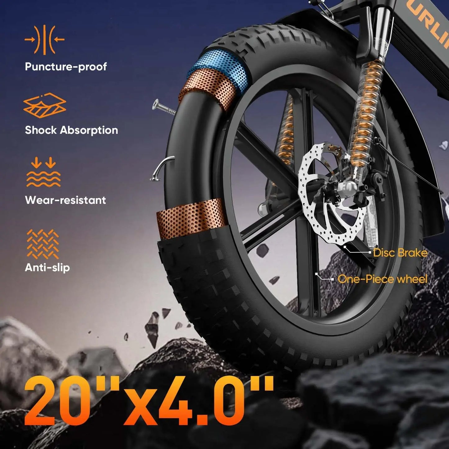 Folding Electric Bike For Adults With 48V Motor And Fat Tires 60 To 80 Miles