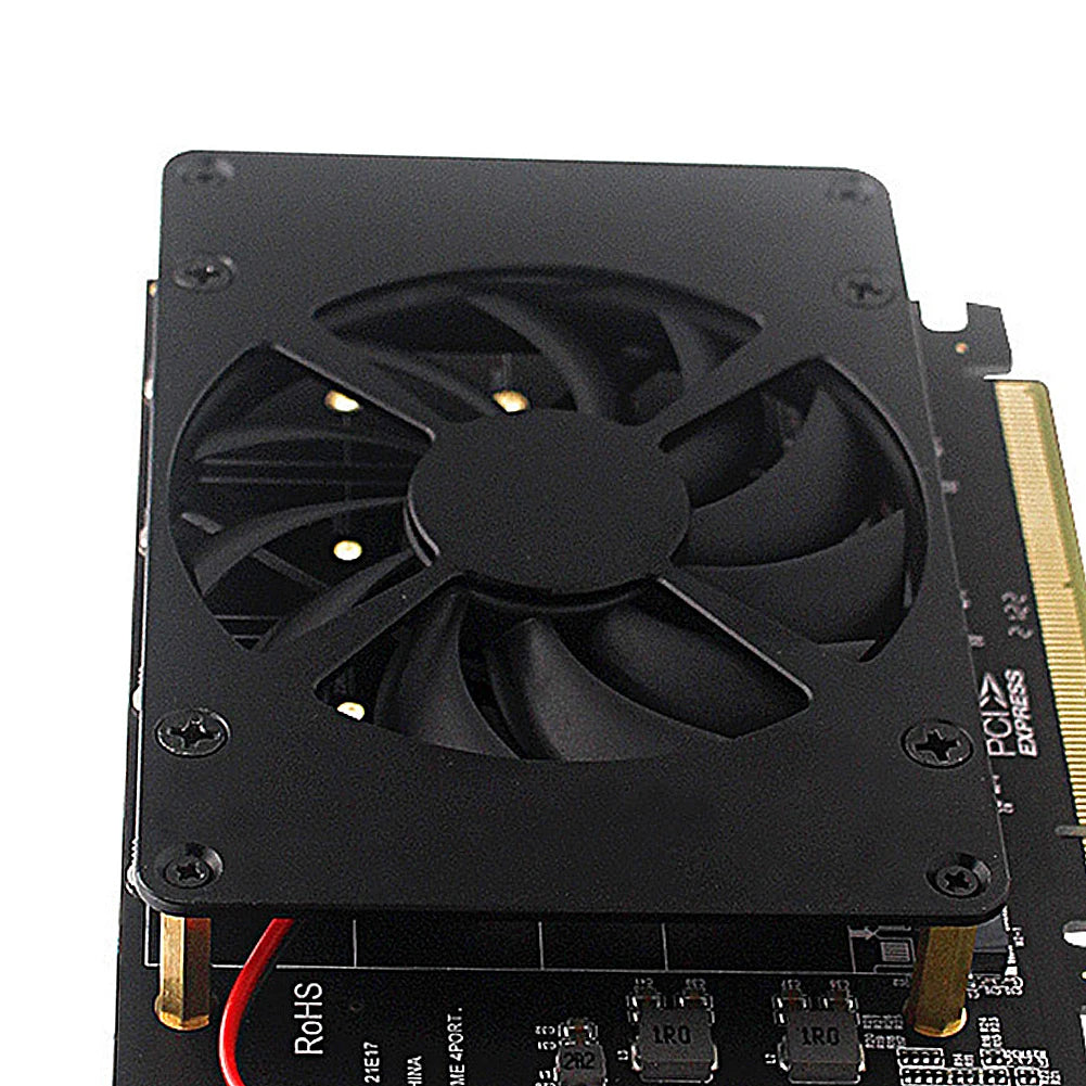 4 Disk PCIe Splitter Card With Heat Sink NVMe M2 SSD RAID