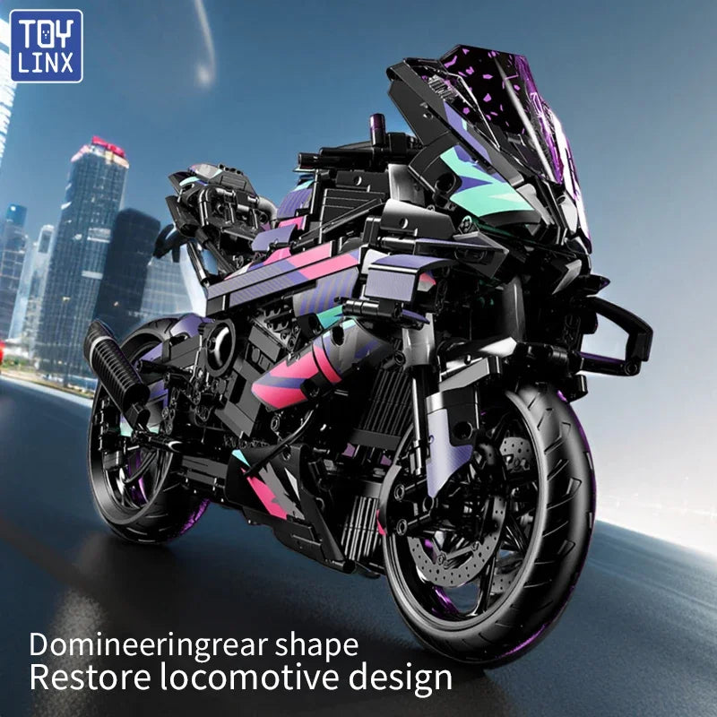 Bbox 1920 Piece Large ABS Motorcycle Building Block Model For Collectors Desktop Decor And Stress Relief
