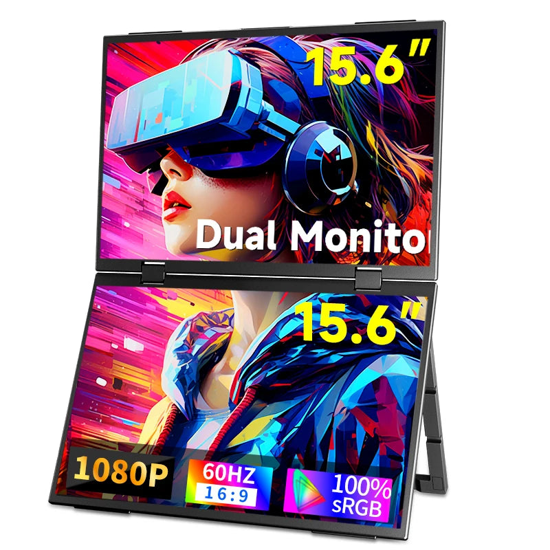 15.6 Inch Dual Portable Monitor Extender For Laptop