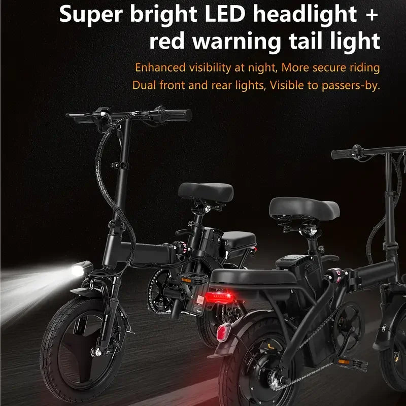 400W Peak Folding E Bike for Adults 19.5 MPH 19 Mile Range