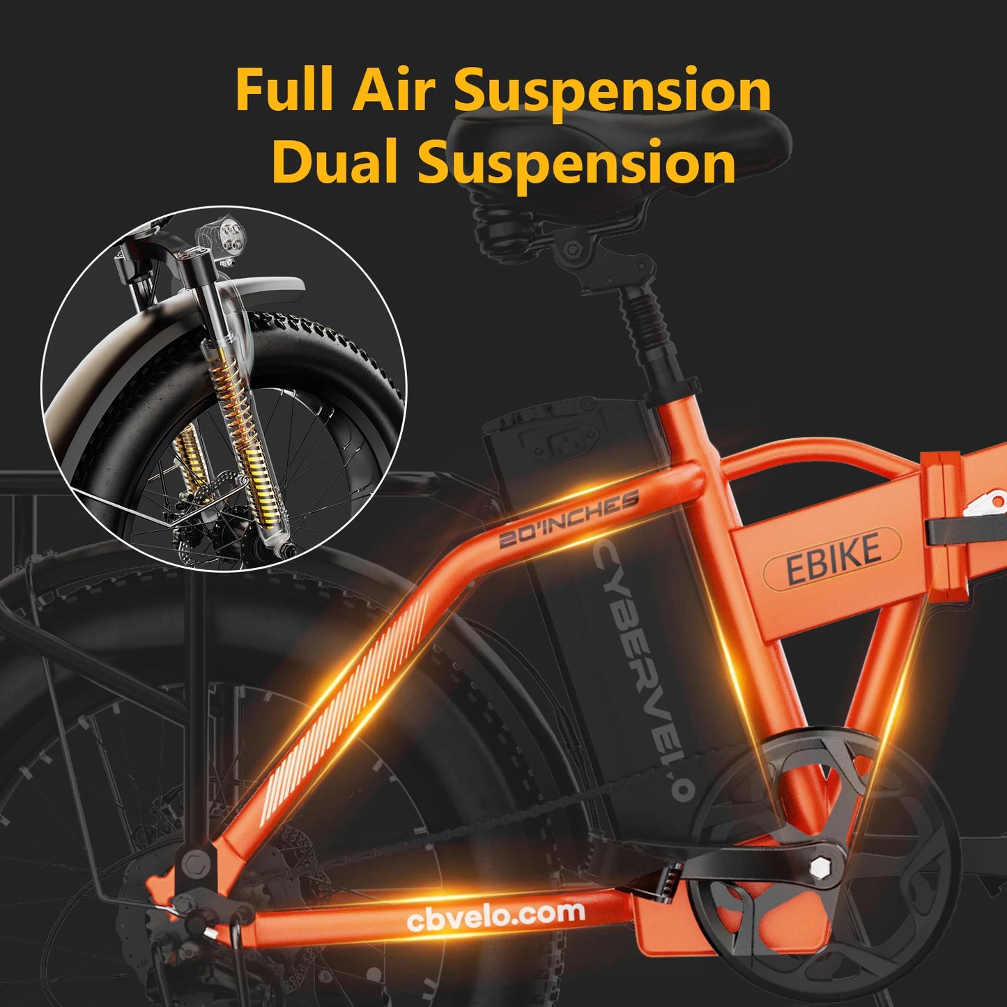 Cybervelo EK4 Electric Bicycle 48V 20.8Ah Long Range Off Road Foldable
