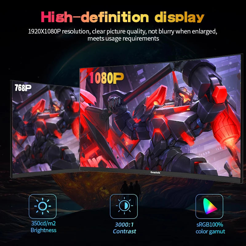 27 Inch Curved Gaming Monitor 144Hz FreeSync HDMI DP