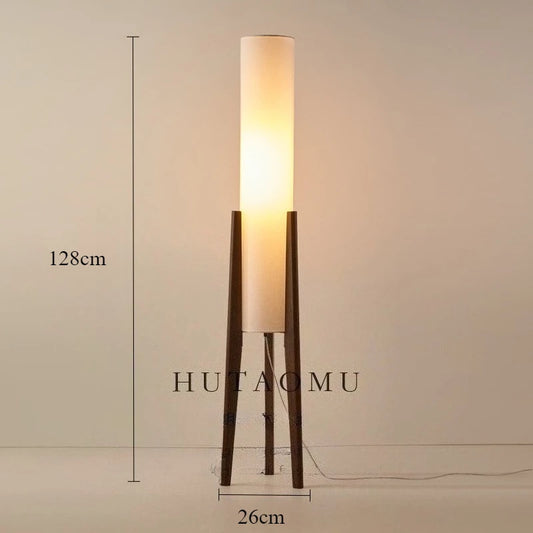 Japanese Retro Wabi Sabi Solid Wood Floor Lamp E27 LED