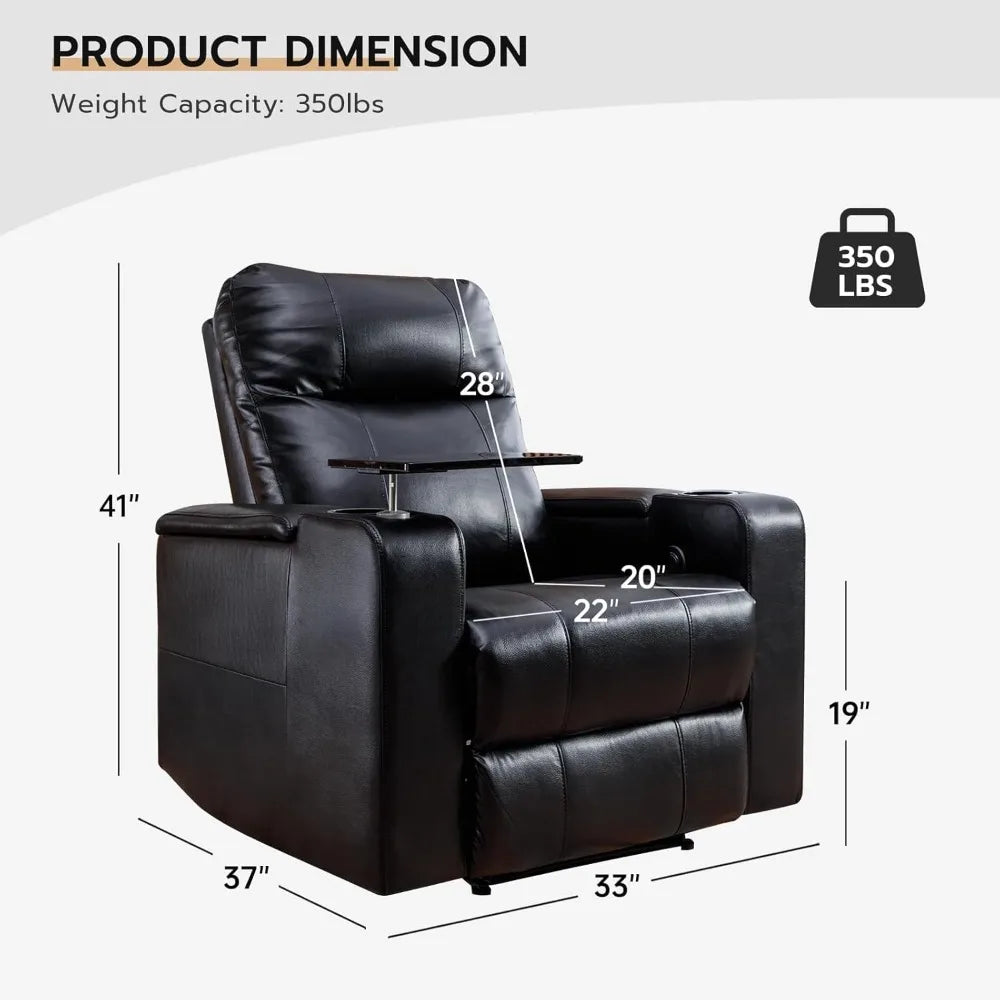 Power Recliner Chair with USB Ports and Swivel Tray Table - Antland Marketplace
