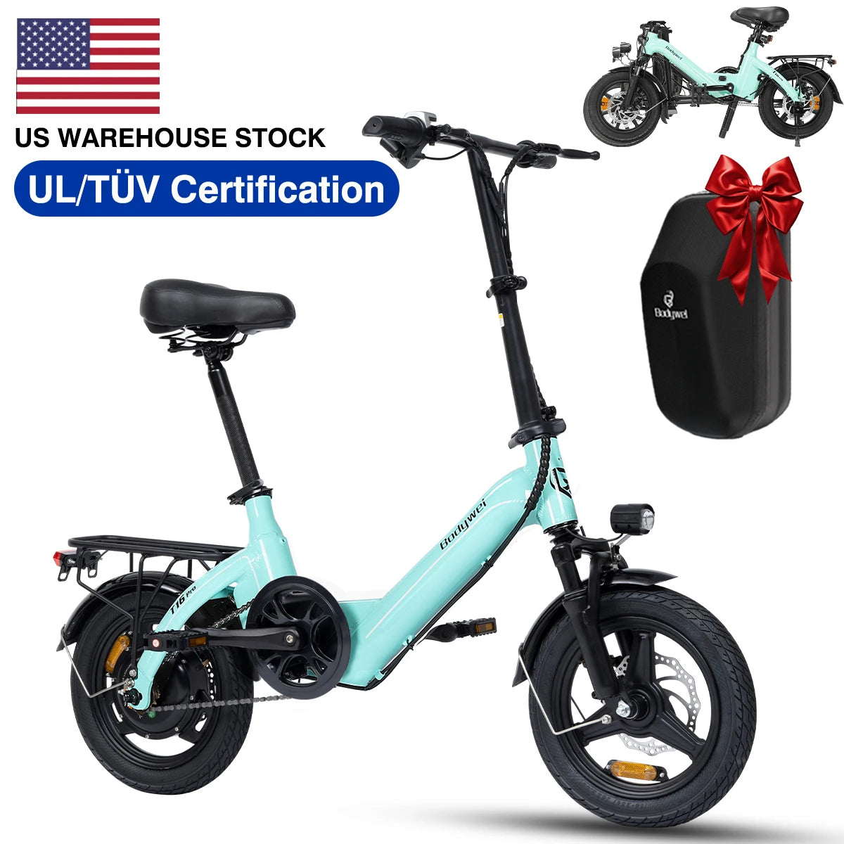 Bodywel T16PRO 14 Inch Foldable Electric Bike 250W 36V City E Bike
