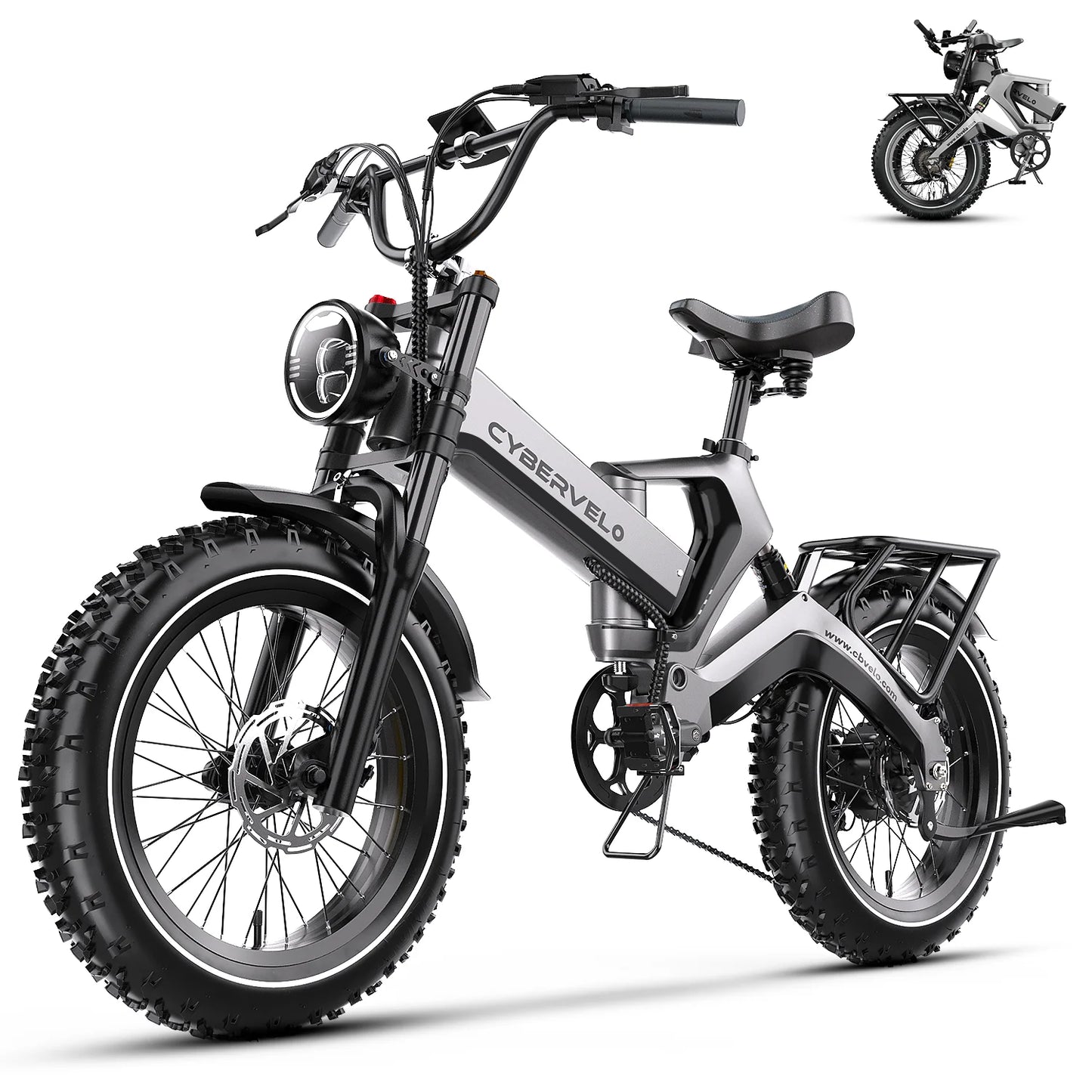 Cybervelo Folding Fat Tire Electric Bike EK6 2000W Peak