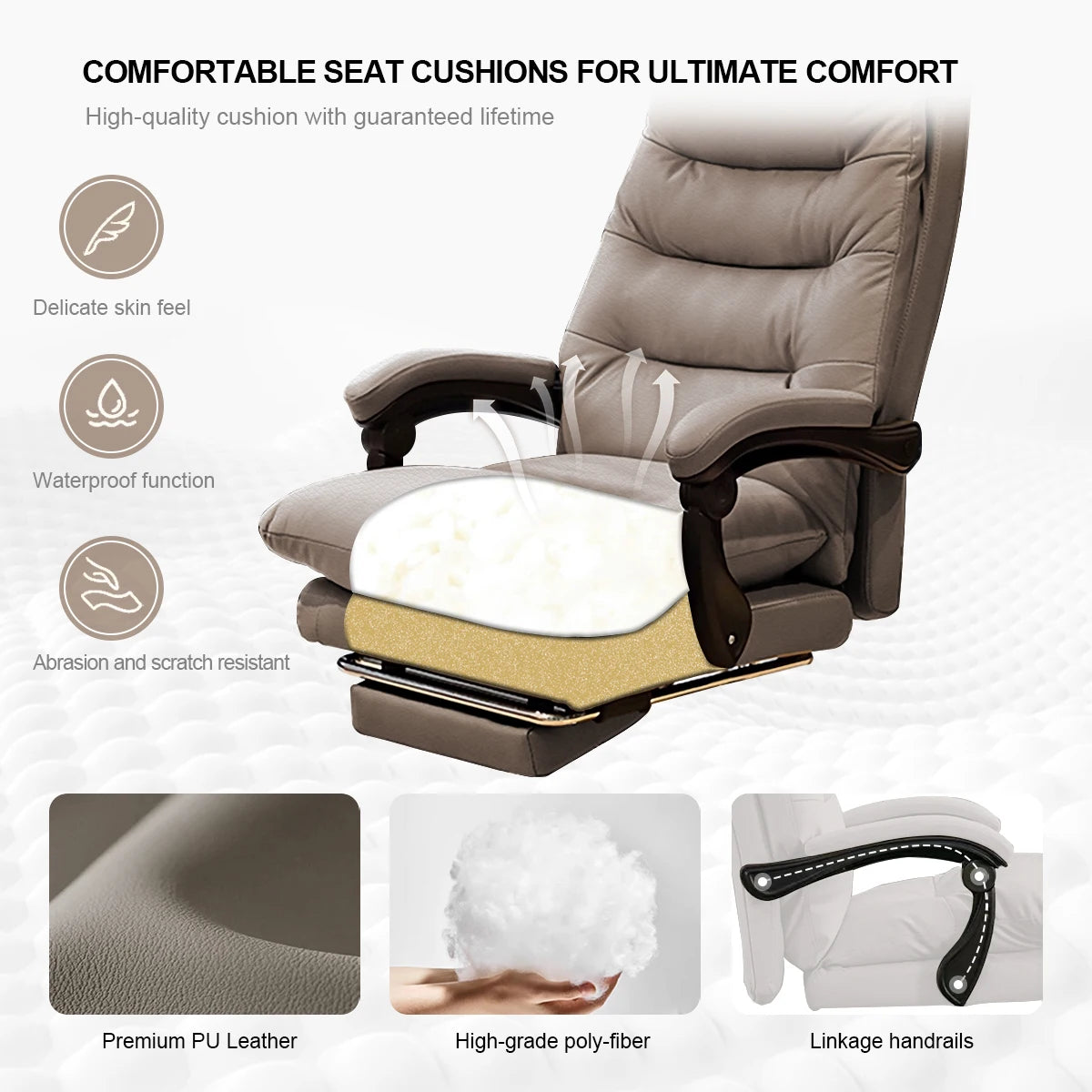 Comfortable High Back Executive Office Chair with Footrest - Antland Marketplace