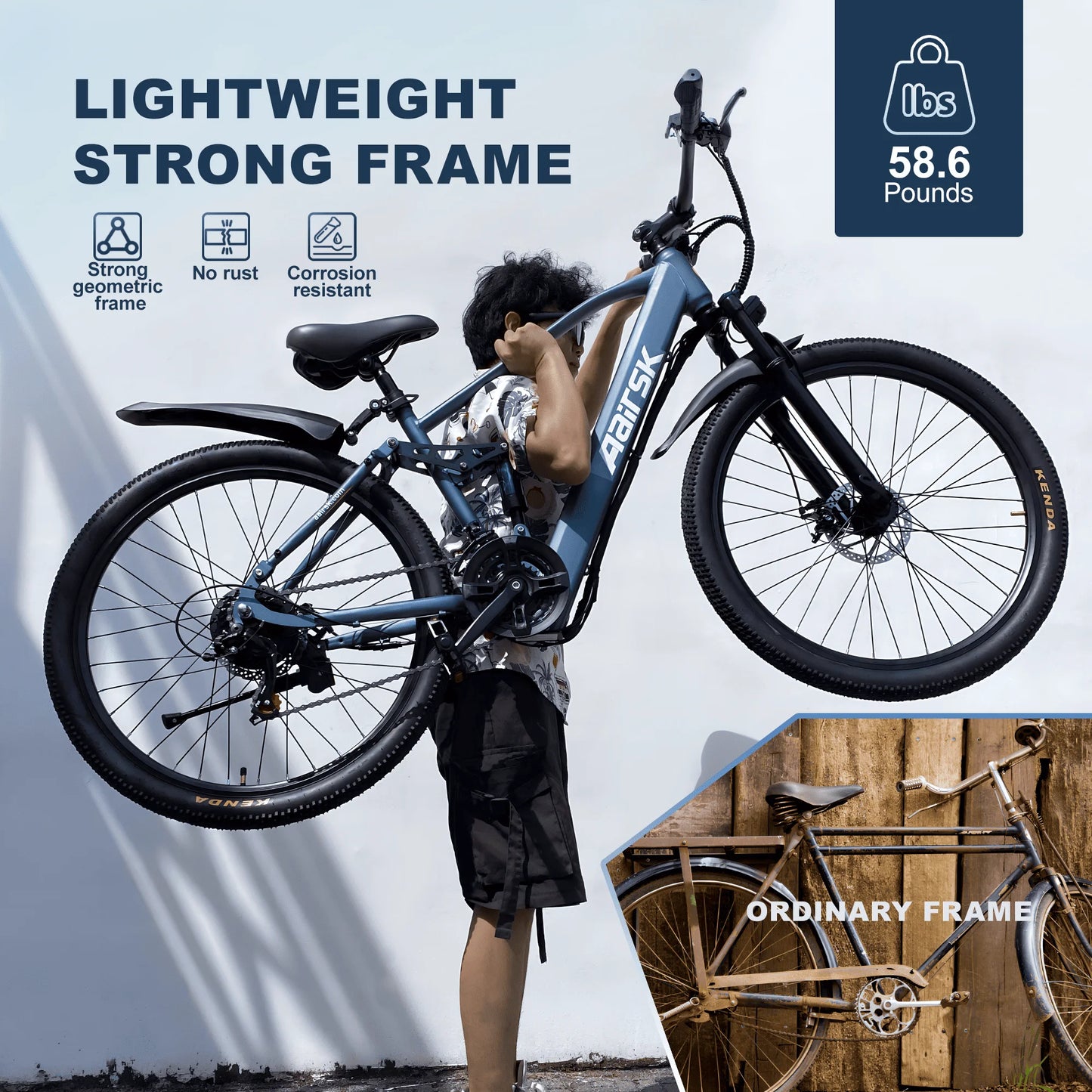 GT900 750W Electric Mountain Bike For Adults 40 Mile Range