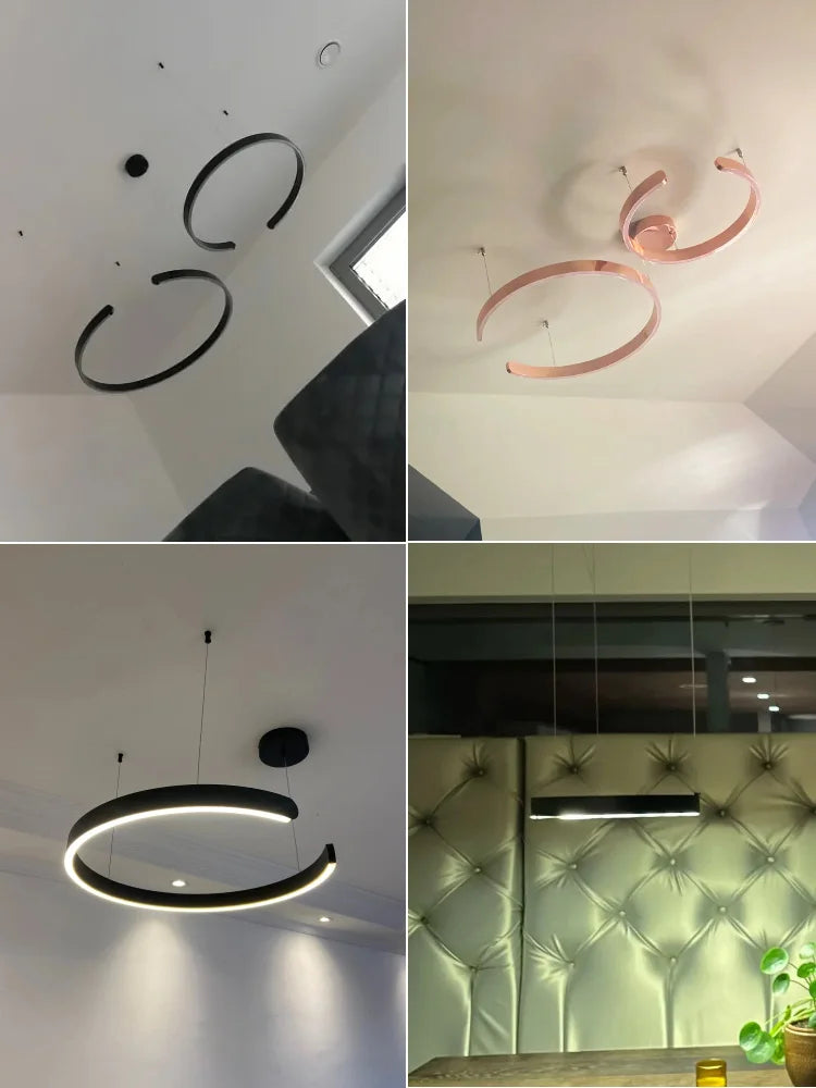Ceiling chandelier Pendant light Chandeliers for dining room LED Bedroom living room nordic home decor Modern Round ring lamps - Antland Marketplace