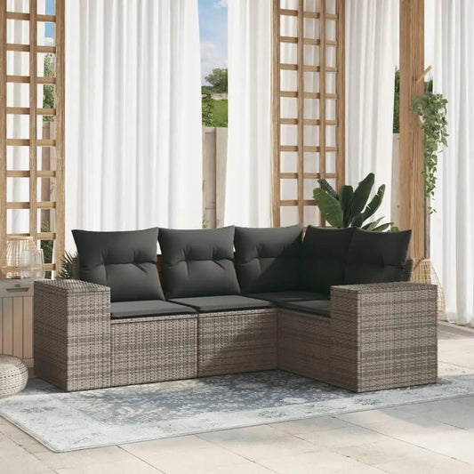 Gray And Dark Gray Garden Sofa Set Outdoor Patio Furniture