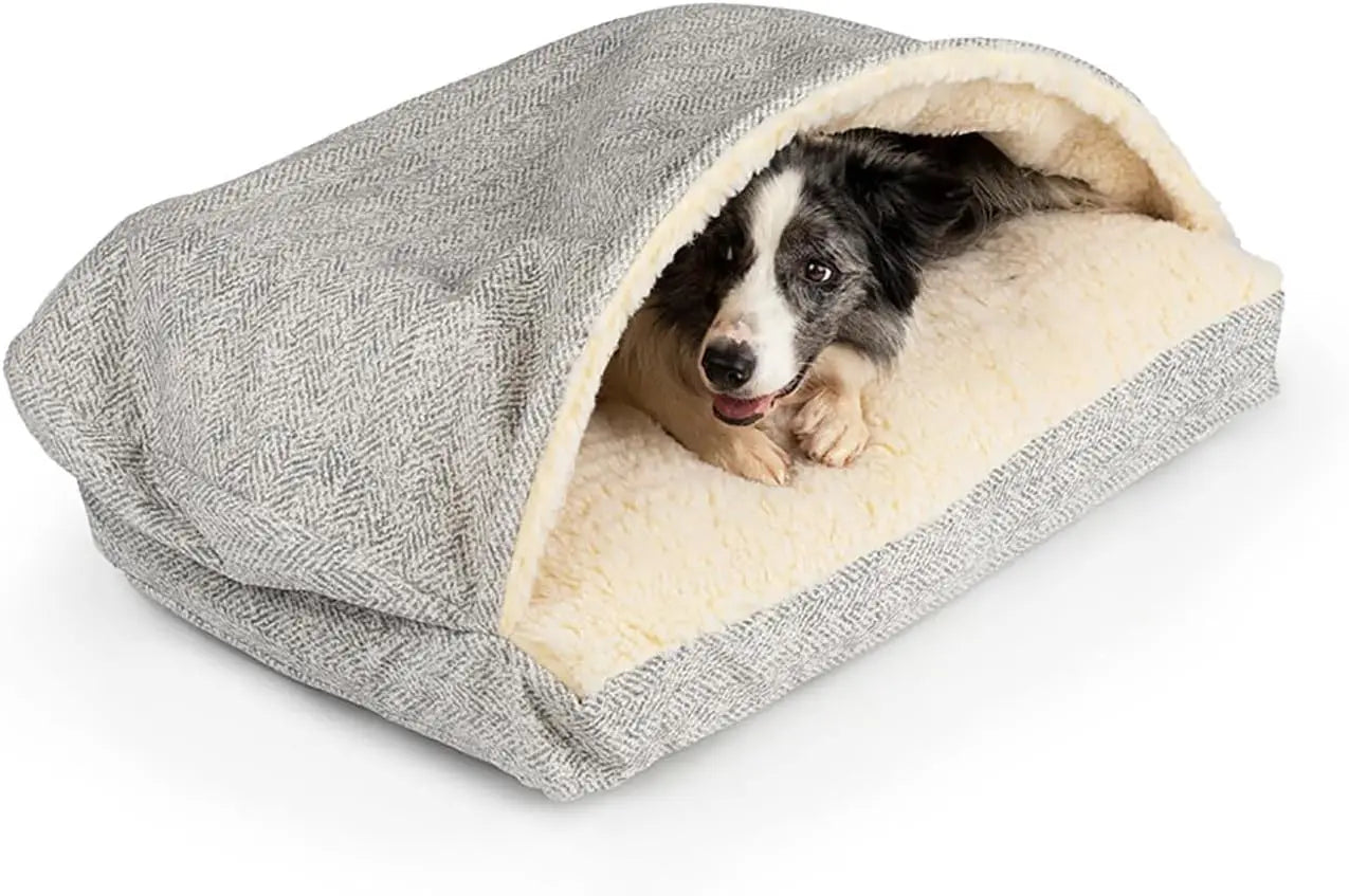 Cozy Cave Rectangle Dog Bed for Medium and Large Pets - Antland Marketplace