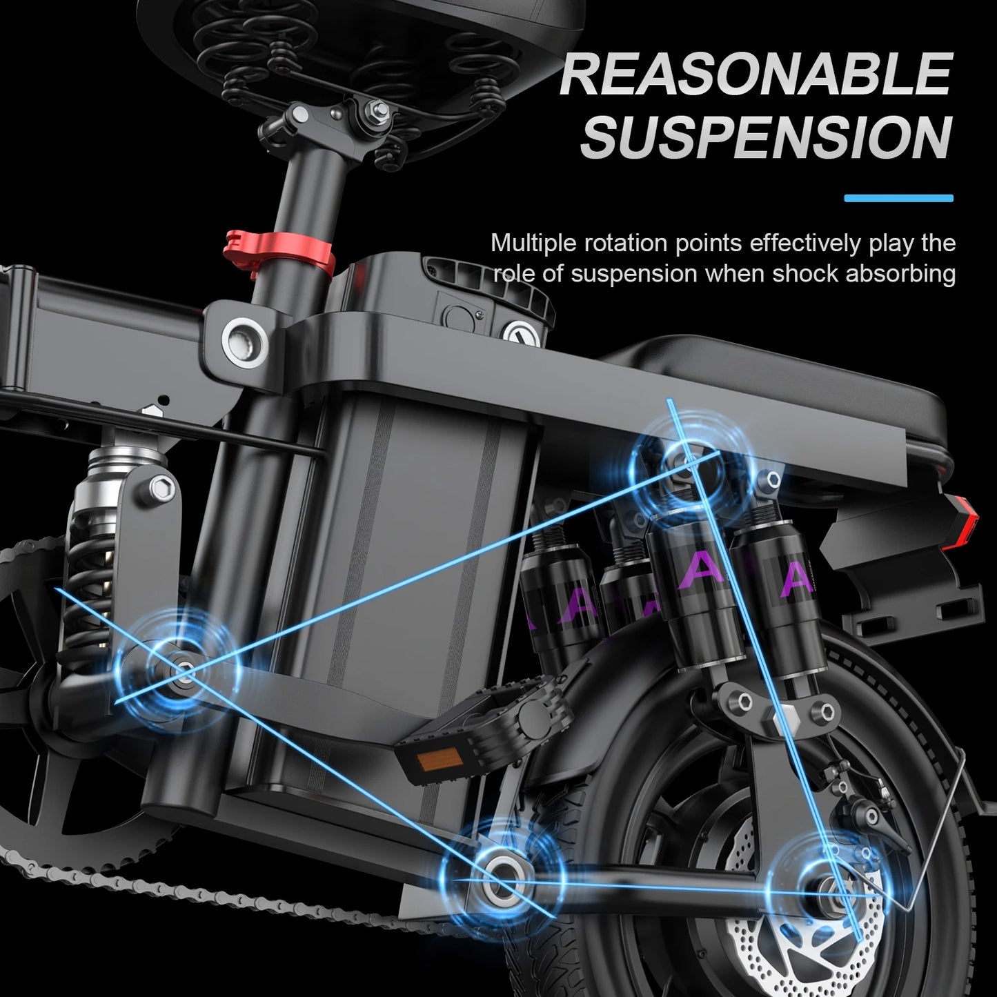 Terrosor GS5 740W Folding Electric Bike For Adults 48V 15Ah 32 Mile Range