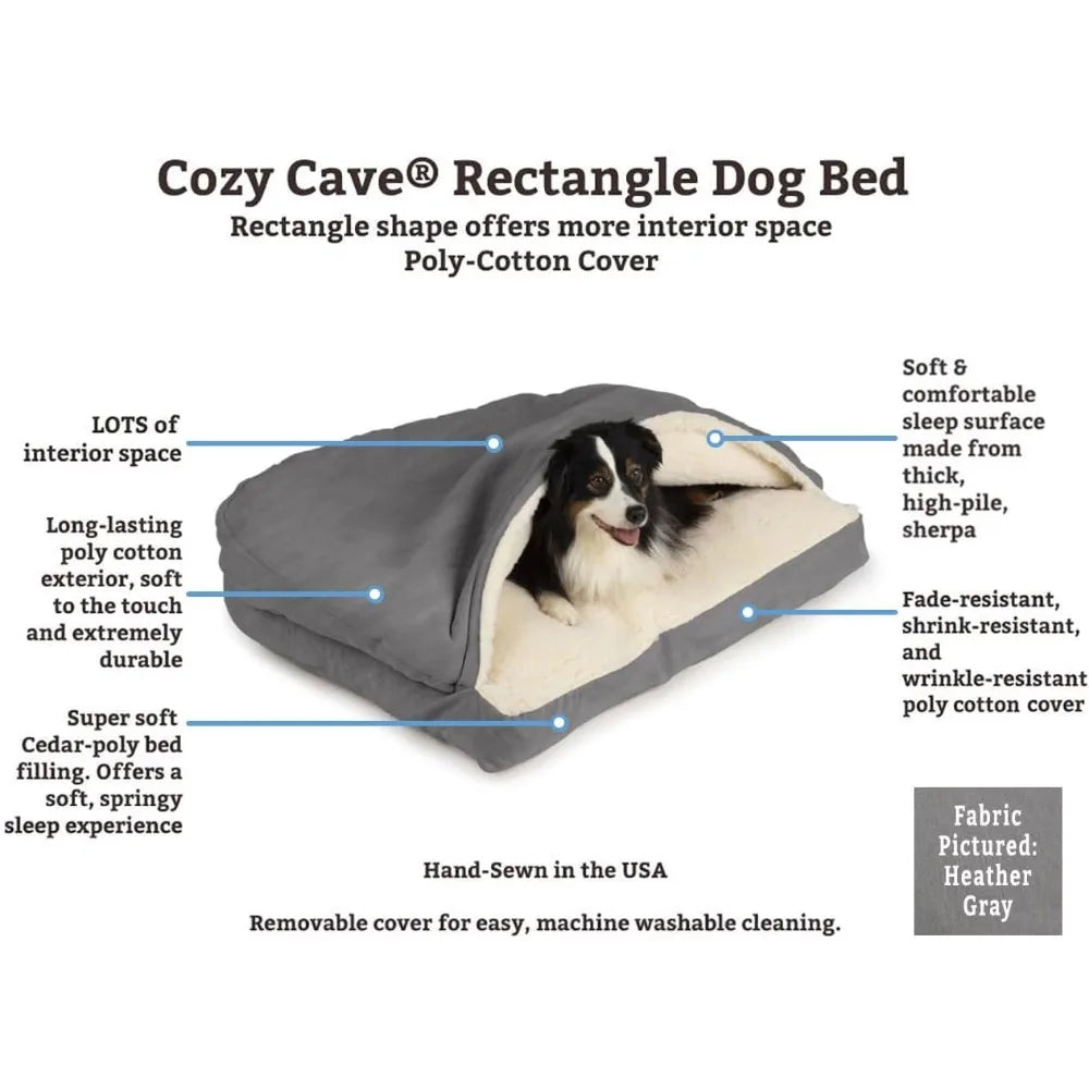 Cozy Cave Rectangle Dog Bed for Medium and Large Pets - Antland Marketplace
