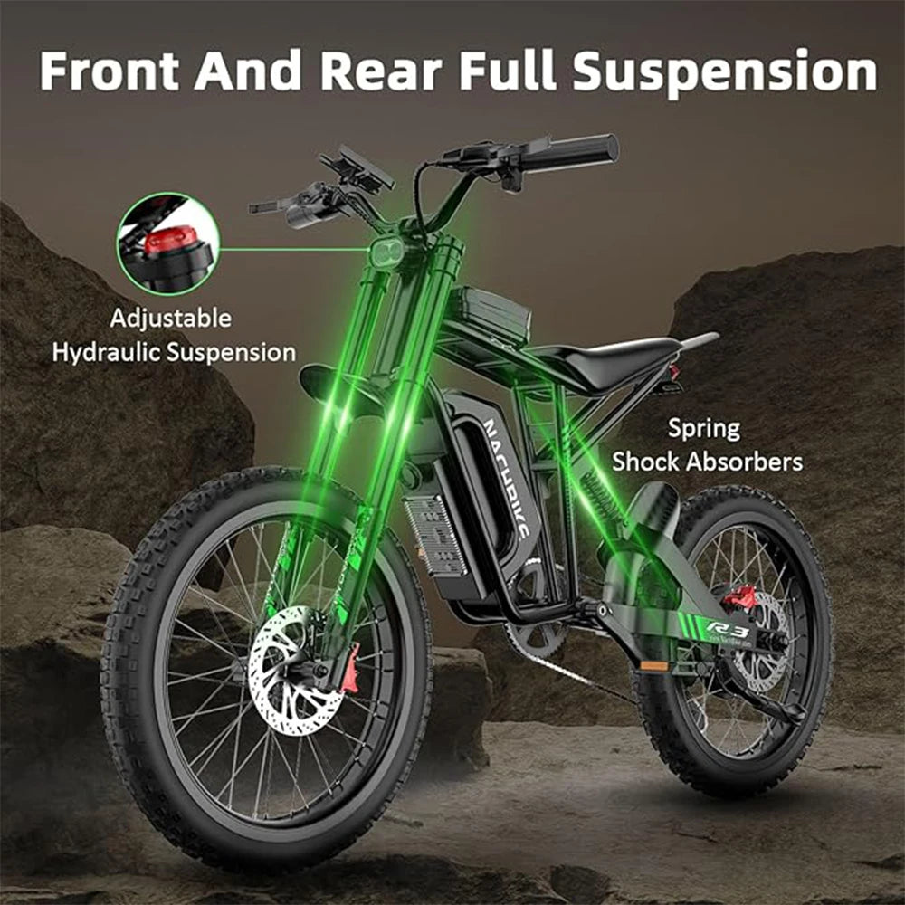 R1 Electric Dirt Bike For Adults 4000W Peak 40 MPH Brushless Motor 60V 25Ah