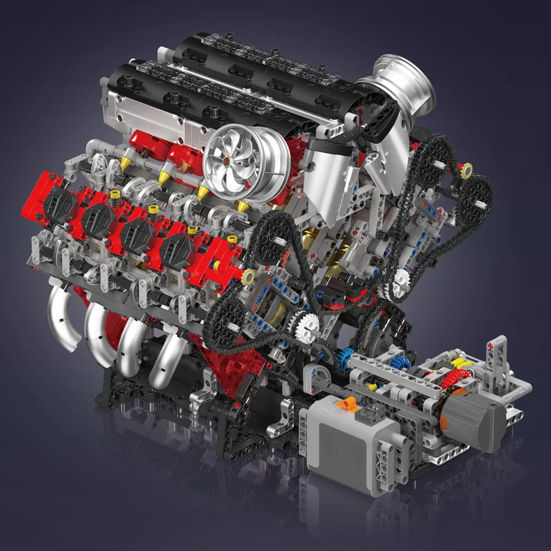 Mould King 10130 F488 Supercar V8 Engine Building Set