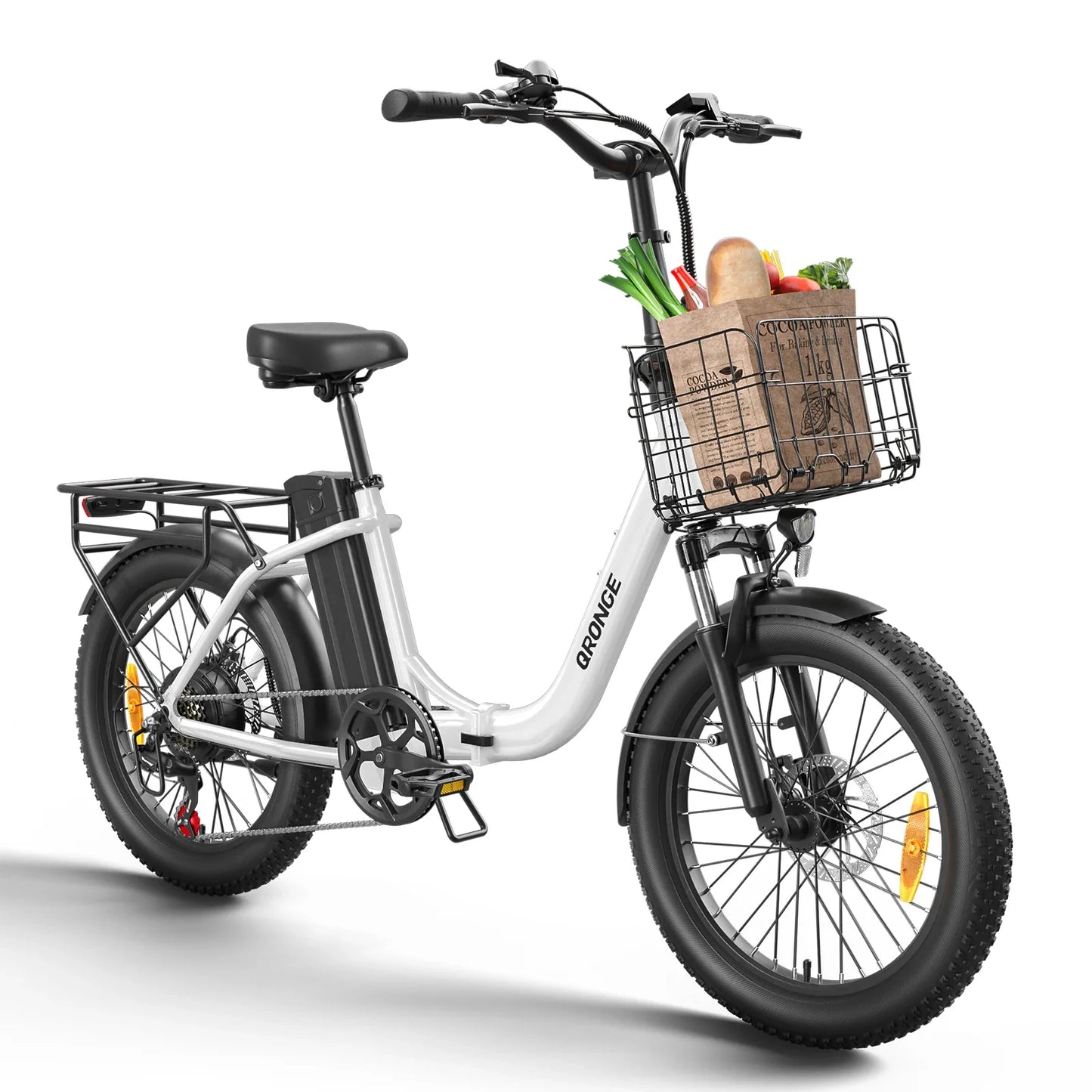 QRONGE 1000W Peak Folding Electric Bike With 486Wh Battery 70 Miles Range
