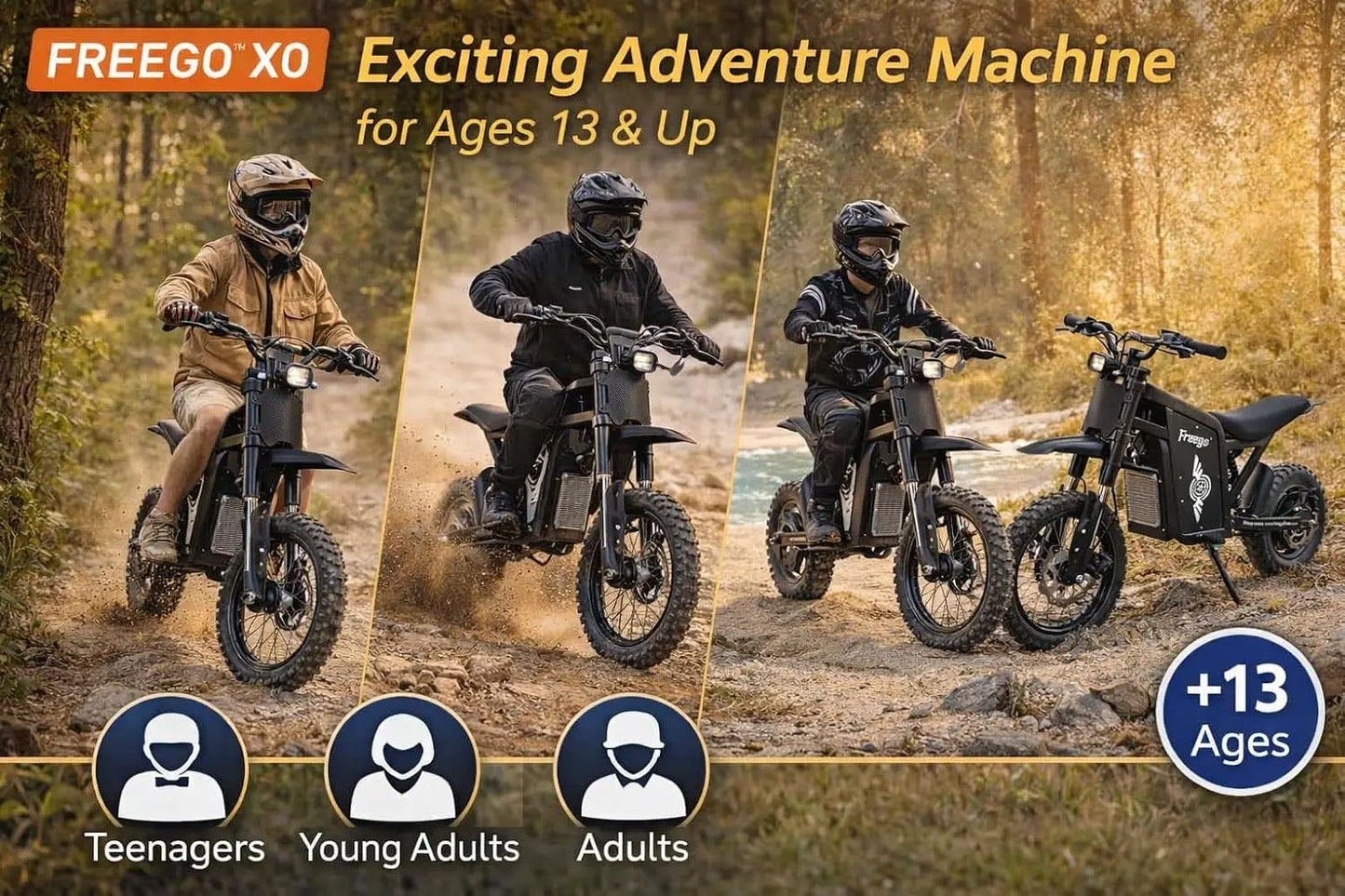 Freego X0 Electric Dirt Bike 3600W 60V With Dual Hydraulic Disc Brakes