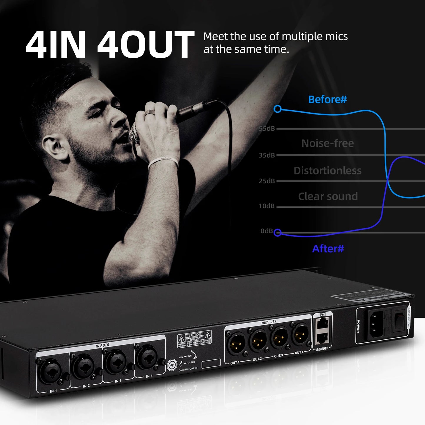 Professional Audio Mixer with LED Screen for Karaoke