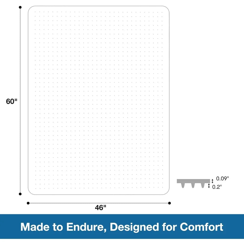Carpet Desk Chair Mat 46 By 60 Non Slip Vinyl Studded Edges