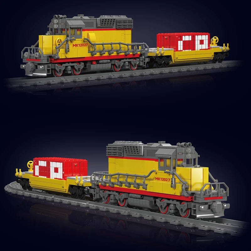 Mould King 12027 Motorized EMD SD40 2 Diesel Locomotive Set
