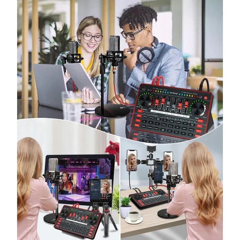 Audio Mixer and Microphone Set with Voice Changer