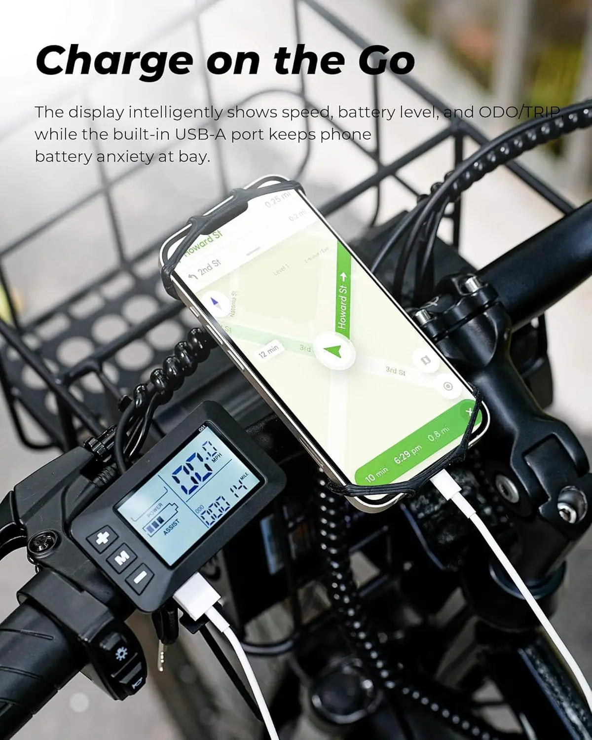 Isinwheel M40 Folding Electric Bike 36V 10Ah 500W Basket