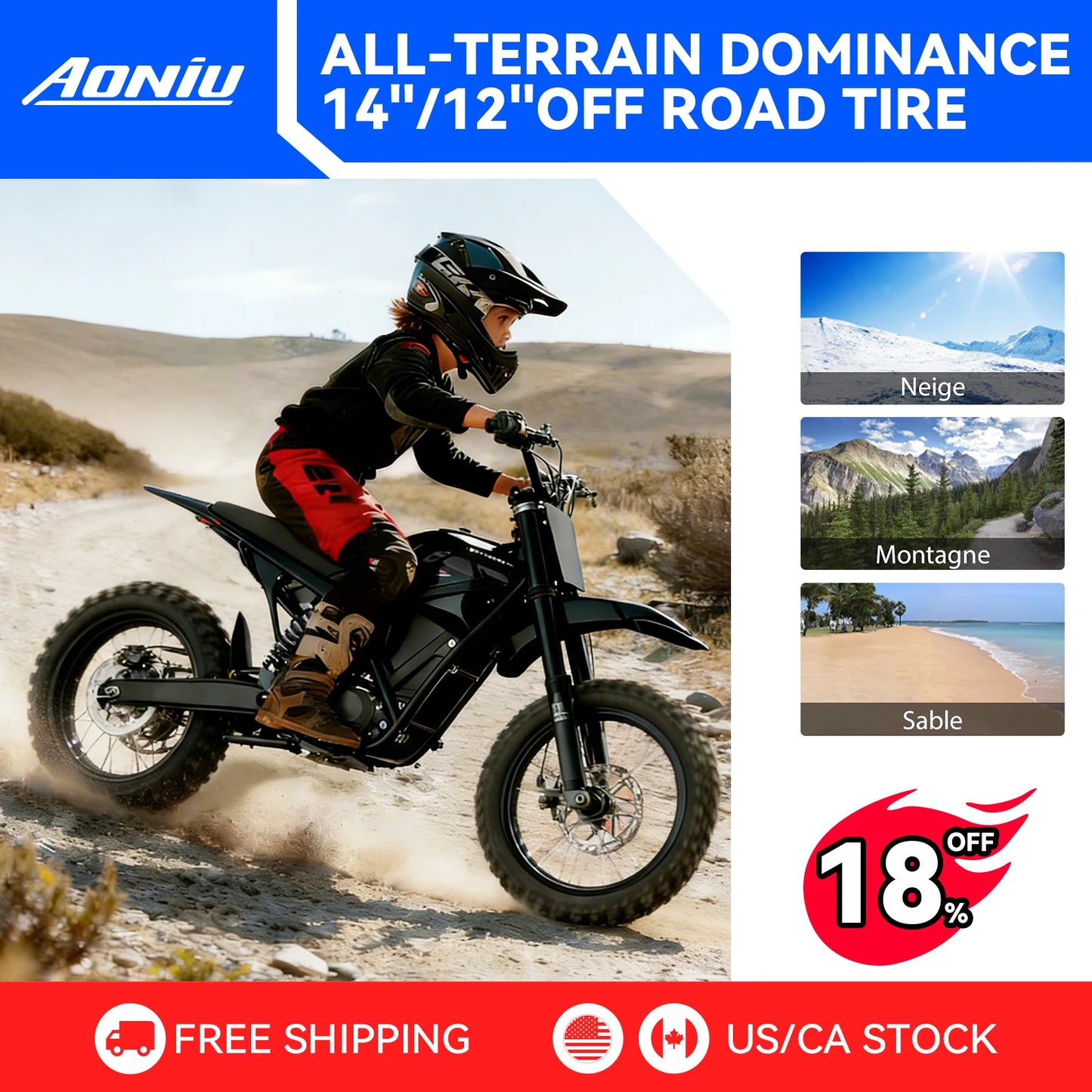Electric Dirt Bike For Teens 3000W Fat Tire Off Road 48V
